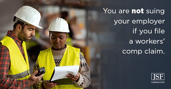 You are not suing your employer if you file a workers' comp claim